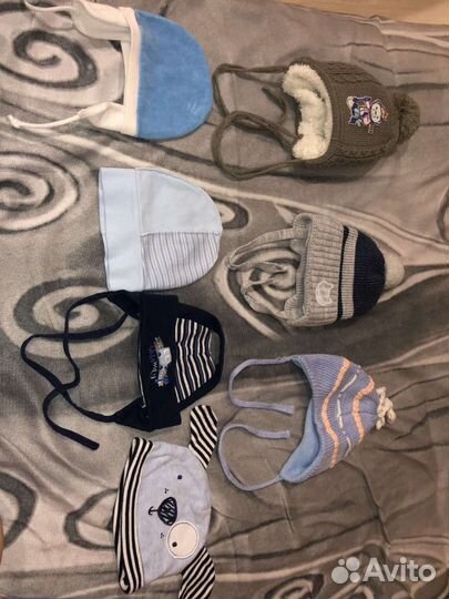 Шапки детские для мальчиков с 2 мес до 7