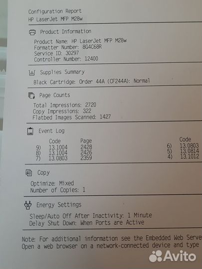 Мфу с Wi-Fi HP LaserJet Pro MFP M28w новый почти