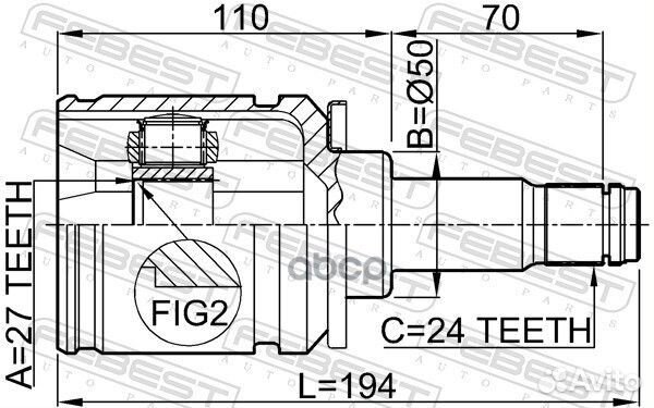 ШРУС внутр левый toyota camry V50 0111-MCV30LH