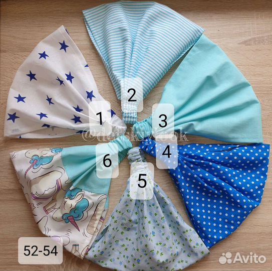 Косынки на резинке хлопковые для девочек
