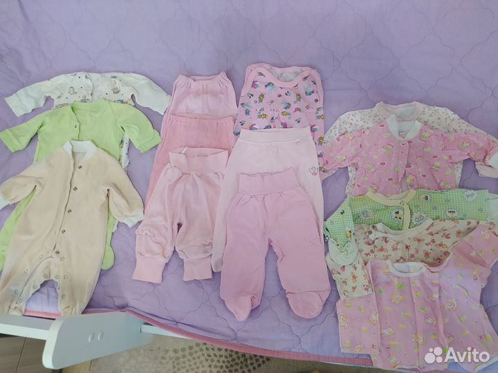 Вещи для девочки 50-68, 74-80 пакетом