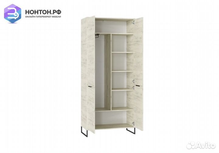 Шкаф с выдвижной штангой Лофт шк-003 дуб крафт бел