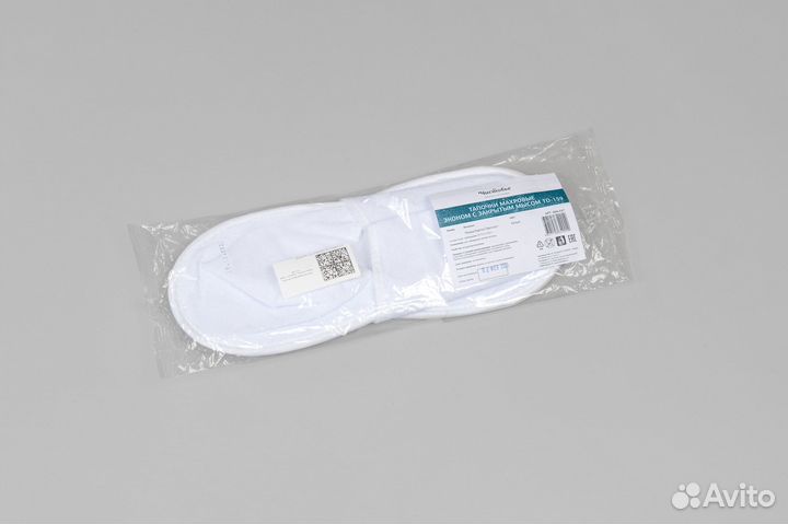 604-047 Тапочки махровые one size 1пар махра белый