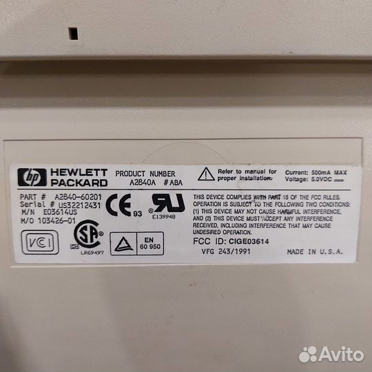 Ретро клавиатура Hewlett packard A2840 ps\2