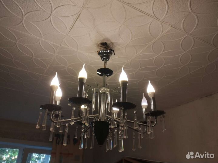 Люстра потолочная бу хрустальная