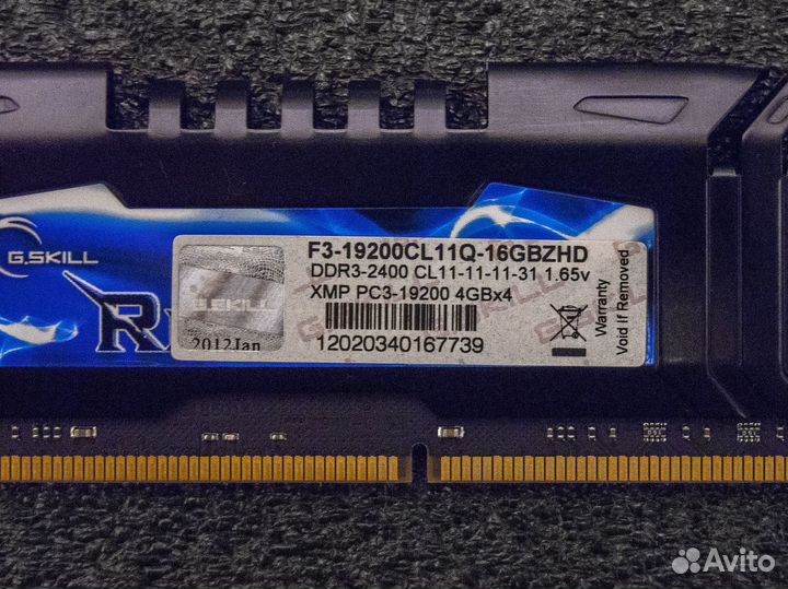 DDR3 2x4gb 2400mhz 2rank CL11-11-11-31 RipjawsZ