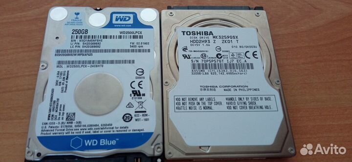 2 HDD диска 2.5 объемами 250Gb и 320Gb
