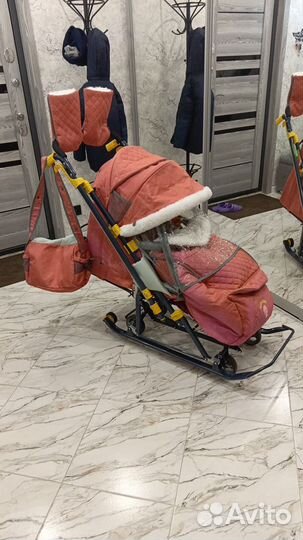 Сани коляска детские бу