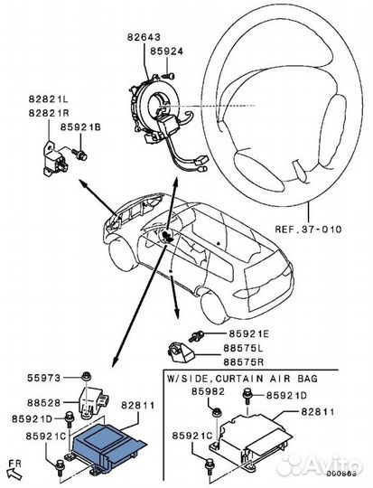 Блок управления AirBag Mitsubishi Pajero Sport KH