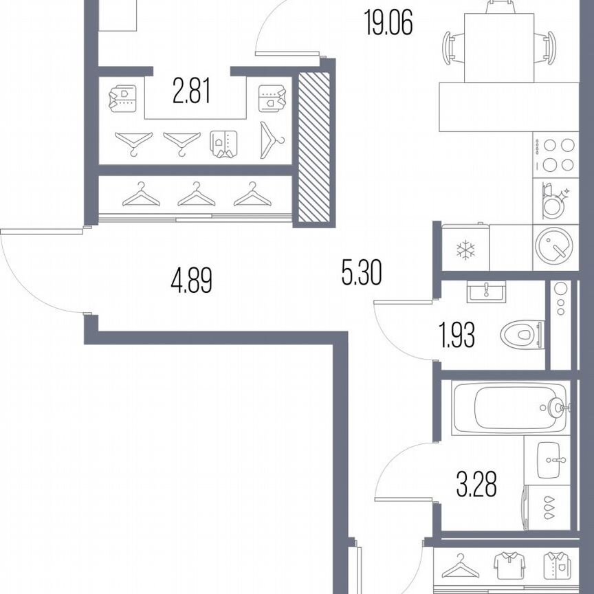 2-к. квартира, 58,3 м², 9/10 эт.