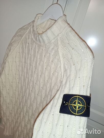 Свитер Stone Island Aran White (Италия), оригинал