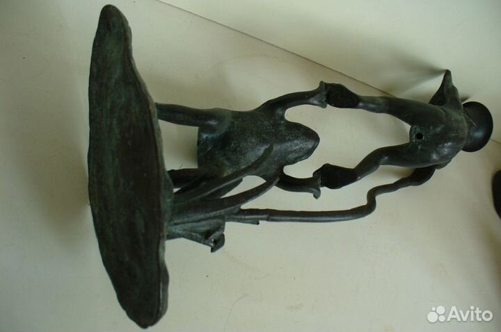 Подсвечник Лягушки.Латунь.Бронза