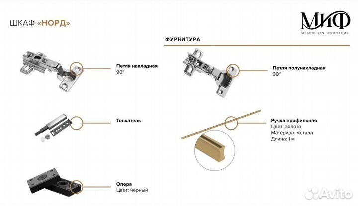Шкаф Норд в цвете кашемир (новые ручки)