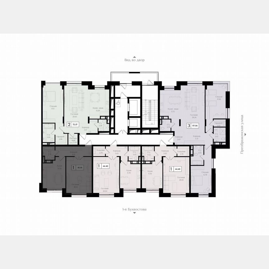 1-к. квартира, 46,2 м², 17/17 эт.