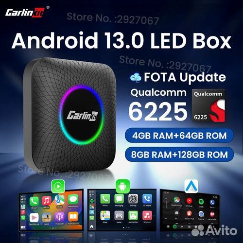 CarPlay Ai Box Carlinkit Tbox-plus 8/128 Andr 13 Q