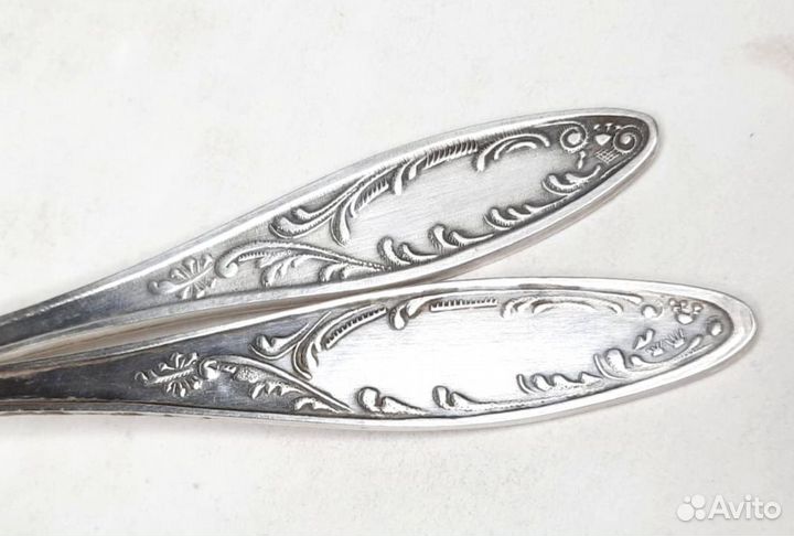 Мельхиоровые столовые ложка и вилка. СССР