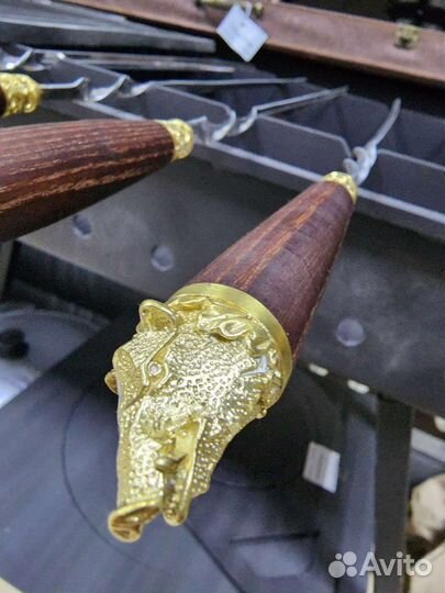 Набор шампуров подарочный литые головы животных