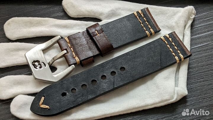 Ремешки кожаные с черепом 20мм 22мм 24мм