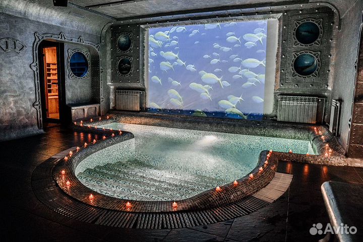 Баня сауна с бассейном