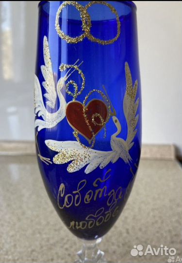 Свадебные бокалы ручной работы