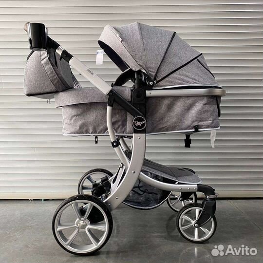 Коляска 2в1 трансформер (серебро )
