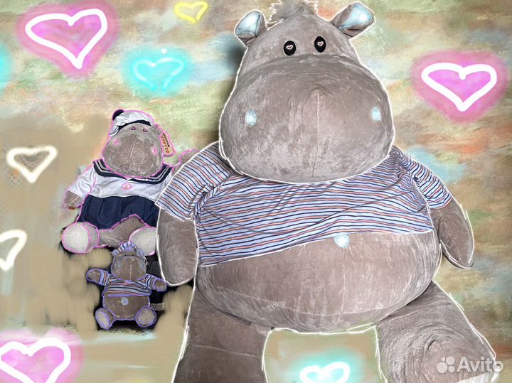 Игрушка бегемот и его семья