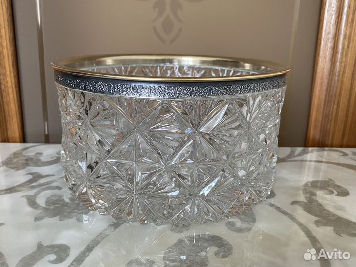 Винтажная большая ваза Фруктовница Хрусталь мнц