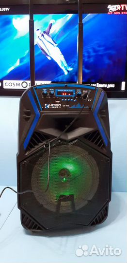 Большая колонка Kimiso перевозная+ пульт+ микрофон
