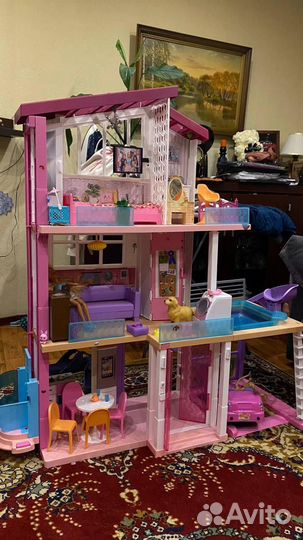 Кукольный домик для барби с лифтом большой