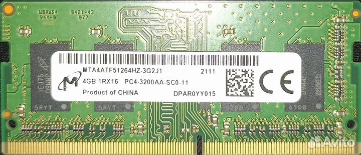 Оперативная память sodimm ddr4 4GB 3200