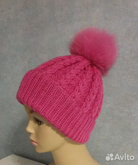 Шикарная новая шапка с песцом ручная работа