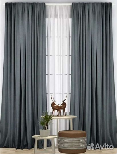 Шторы однотонные
