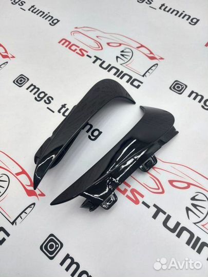 Вставки в задний бампер BMW 3 Series G20 Черные