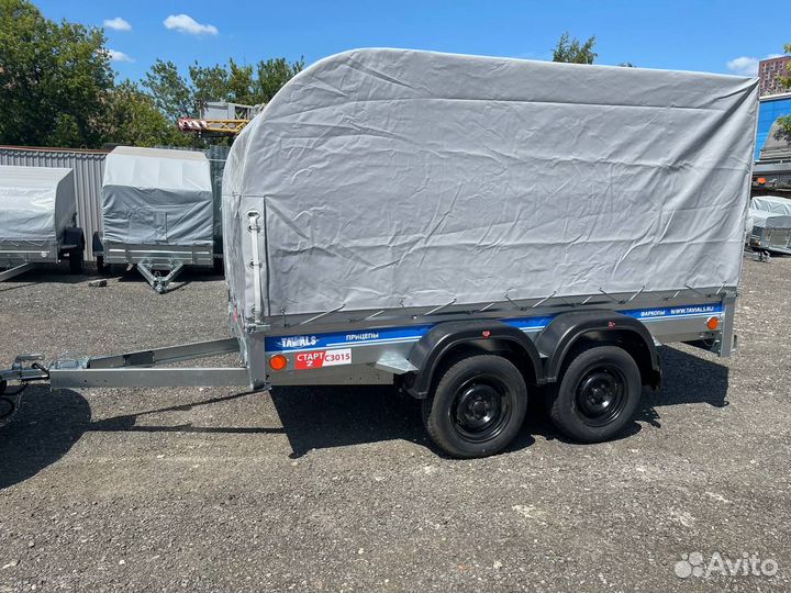 Прицеп легковой 2-х осный, 3х1,5 с тентом аэро