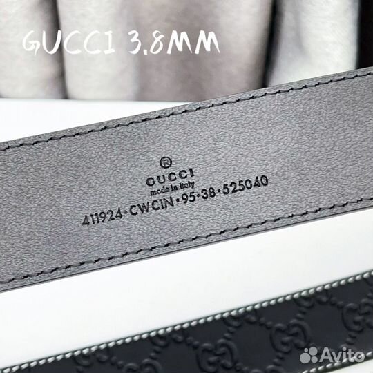 Ремень Gucci черный мужской (Премиум качество)