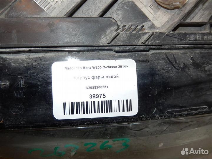 Корпус фары левой Mercedes Benz W205 C-classe 201