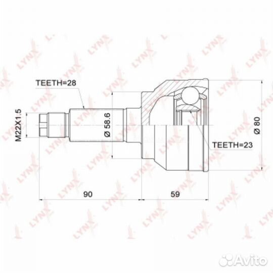 Lynxauto CO-3699 шрус наружный перед прав/лев