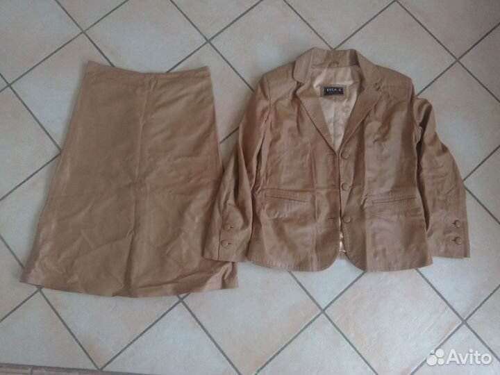 Кожанные Юбка Пиджак Лайковые