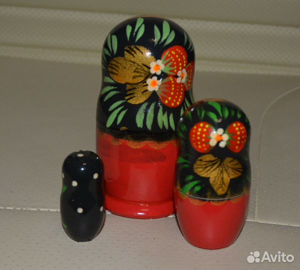Матрёшка 3-х кукольная Хохлома. Краса России 11см*