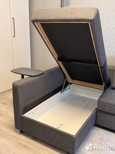 Угловой диван кровать серый IKEA фрихэтен
