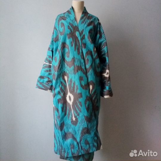 Кимоно из иката. Узбекский чапан. Бохо пальто
