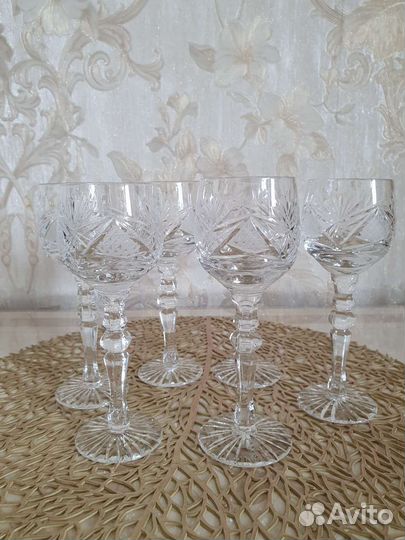 Хрустальные бокалы, 2 вида,рюмочки