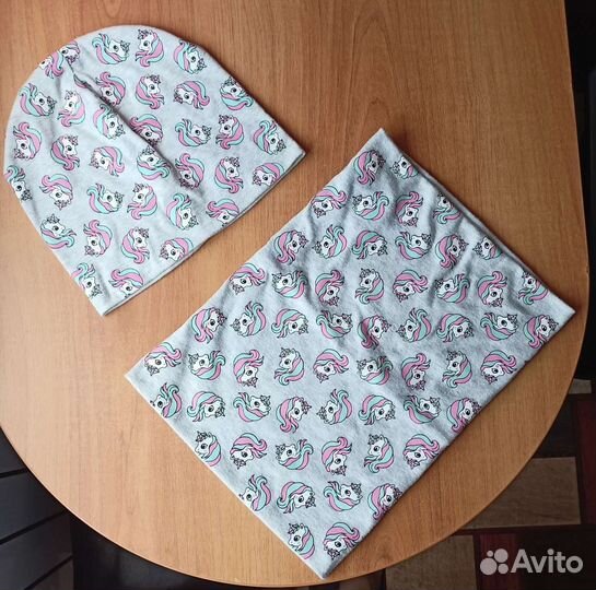 Комплект - снуд и шапка на обхват головы 52-54