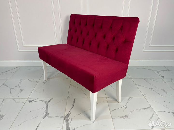 Диван Мини-плюс в каретке, бордовый