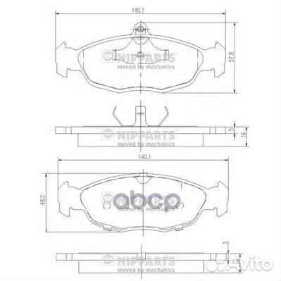 Колодки тормозные J3600901 Nipparts
