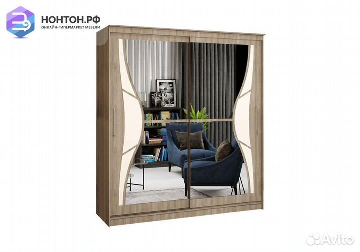 Шкаф-купе Элегант-1 ясень шимо темный