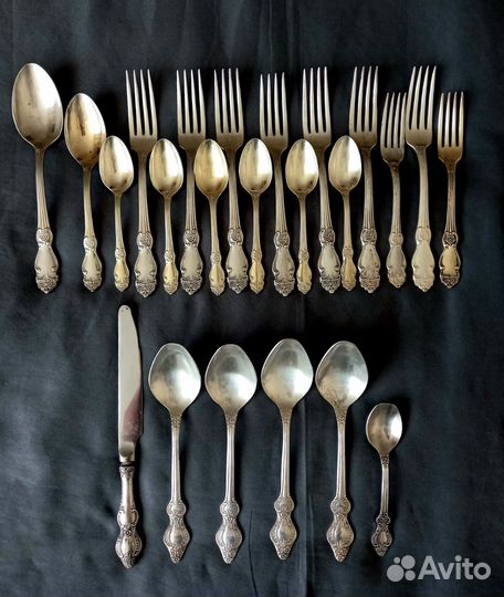 Ложки вилки Роза и рмз мельхиор СССР