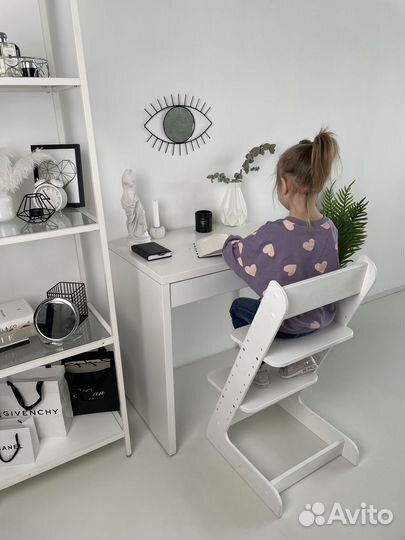 Растущий белый детский стул