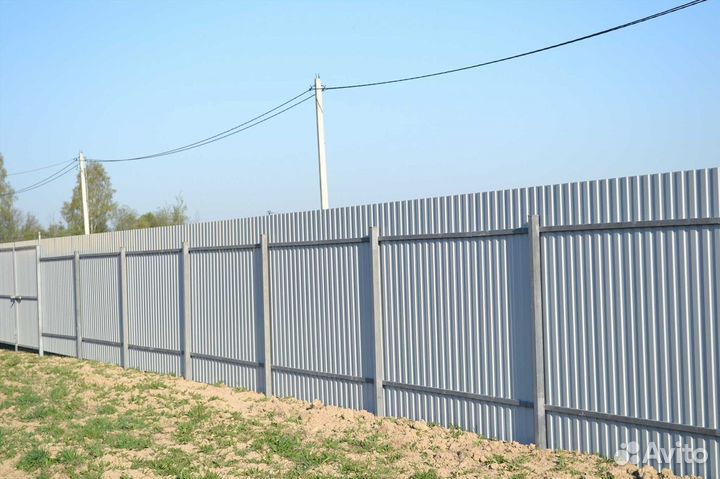 Заборы с калиткой 3D с установкой 2м