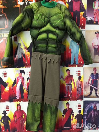 Детский костюм Халка, Супергерой, с мускулами